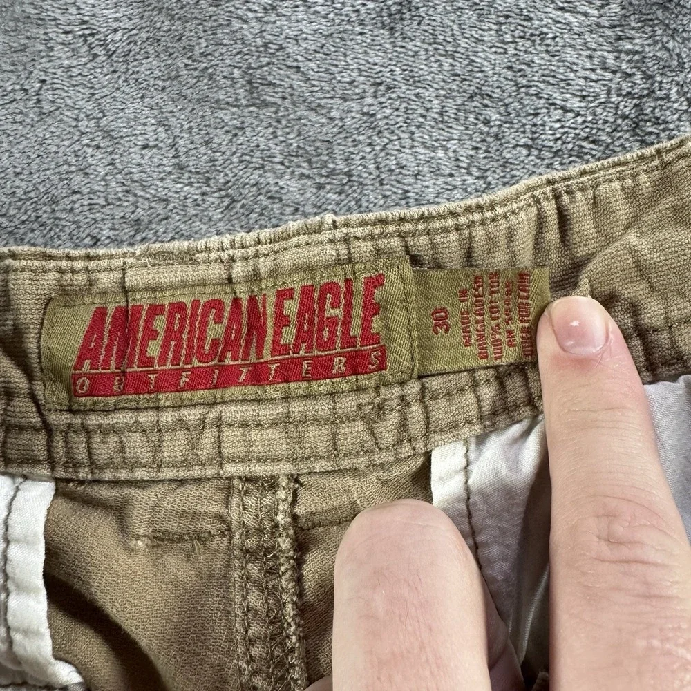 Vintage Y2K American Eagle Shorts Mens 30 Brown Military Skate 11